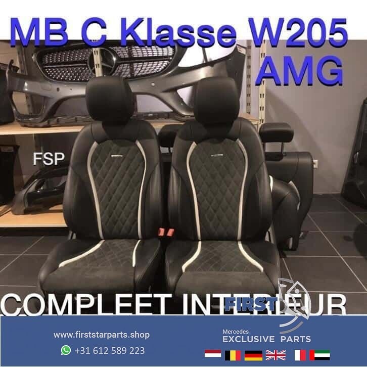 W205 C43 C63 AMG interieur Mercedes C Klasse 2018 Leer Sedan, Utilisé, -, -, Enlèvement ou Envoi
