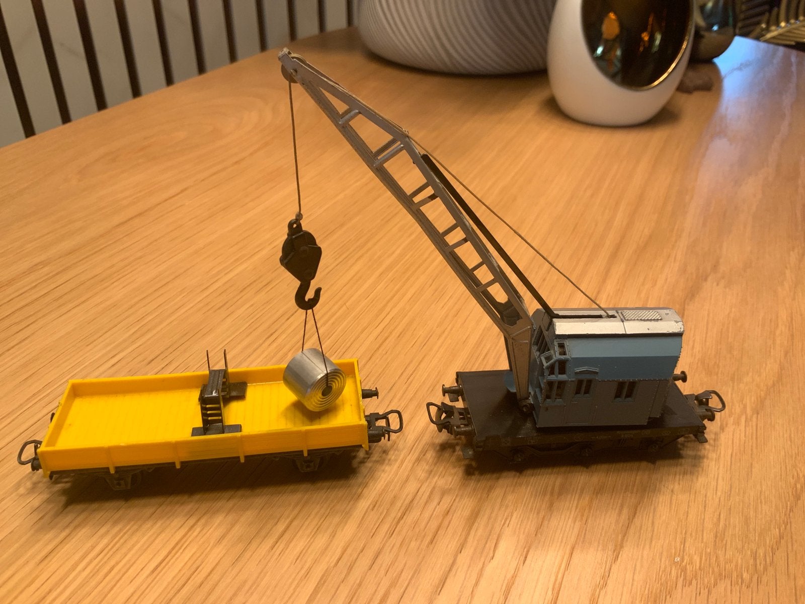 LOT MARKLIN WAGON-GRUE 4611+JAUNE4471 AVEC SUPPORT DE CHARGE, Enlèvement ou Envoi, Courant alternatif, Wagon, Utilisé