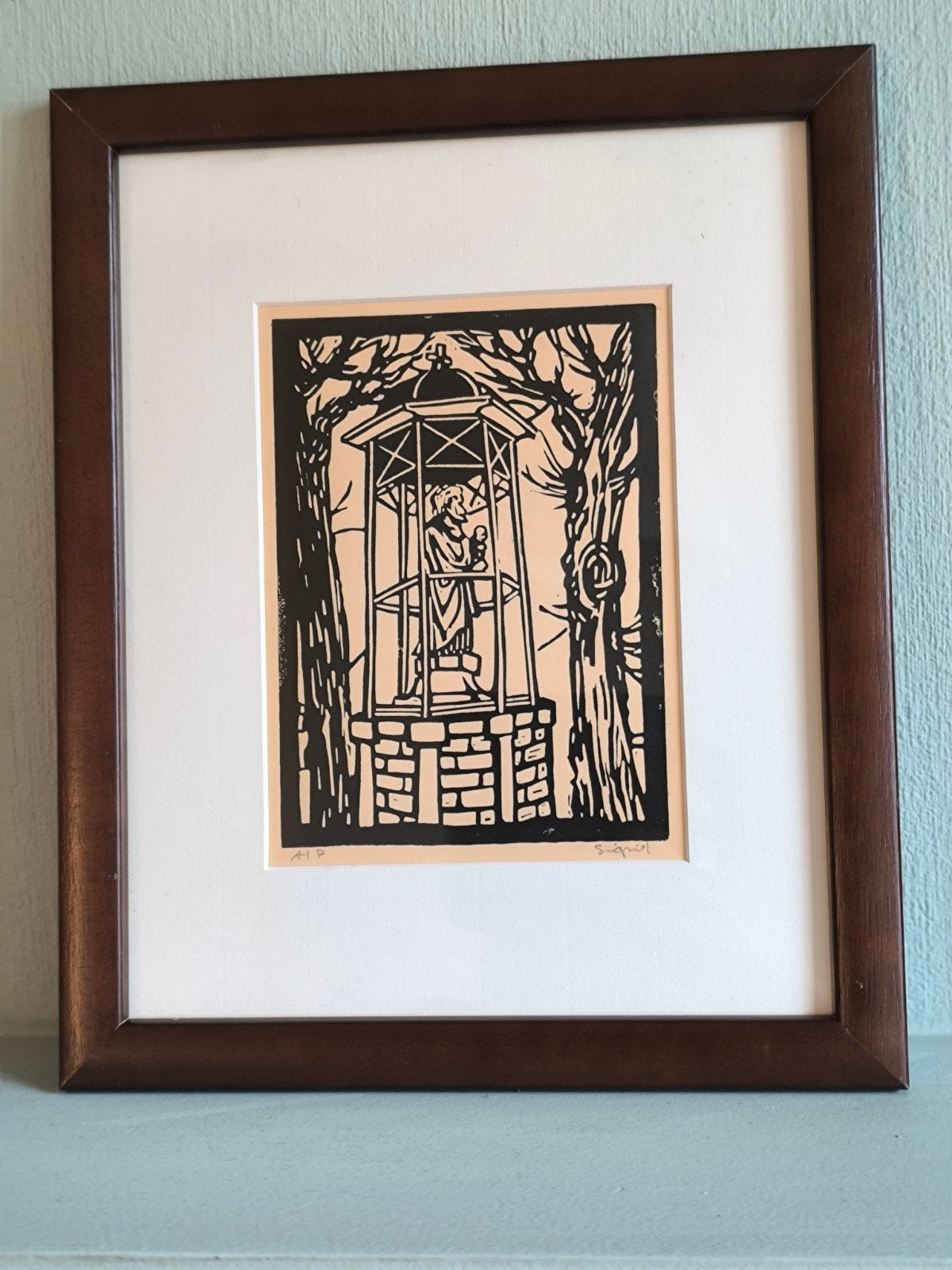Linosnede, epreuve d'artiste, Sigrid Joosen, Antiek en Kunst, Ophalen of Verzenden