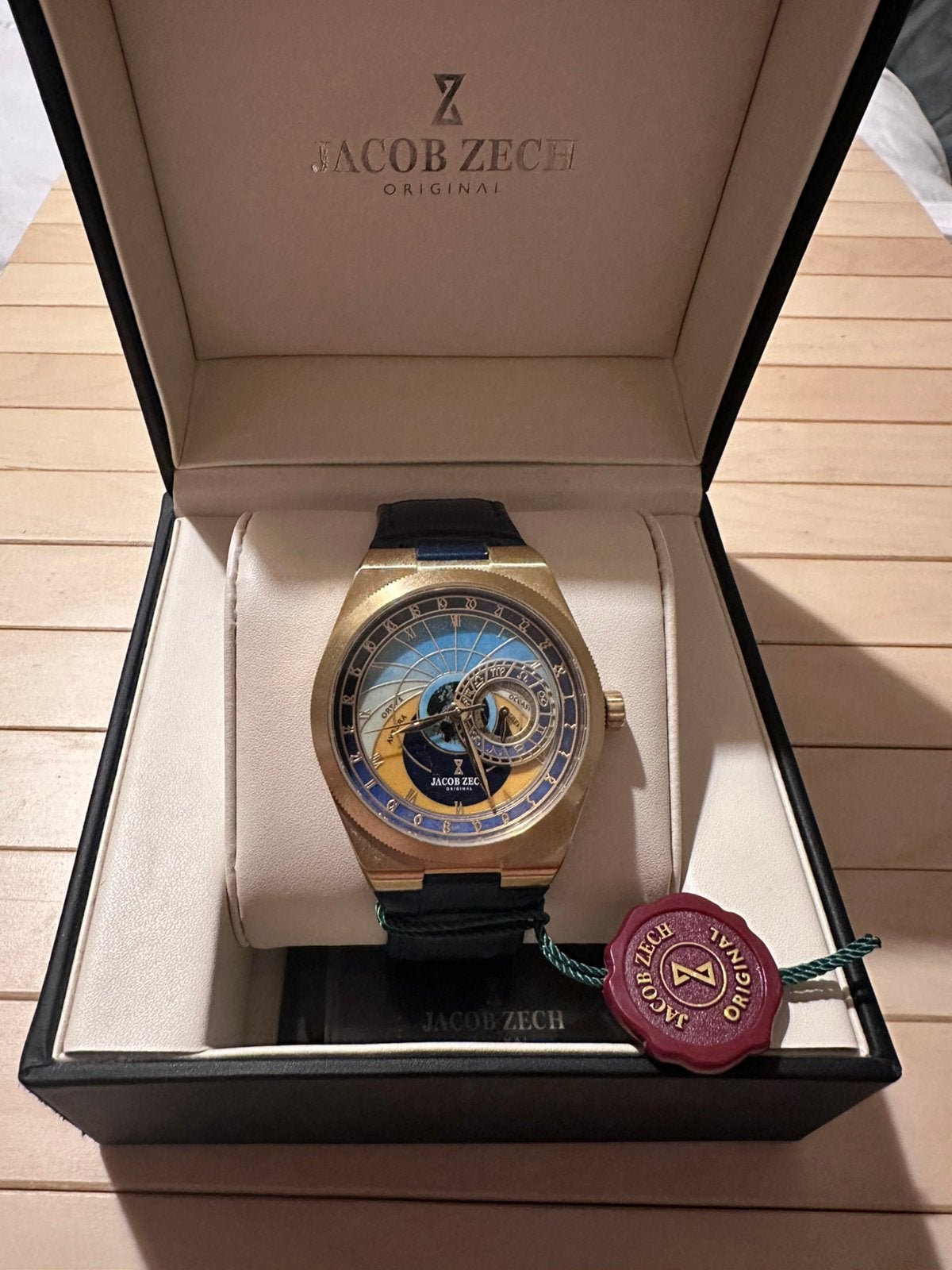 Montre Jacob Zech Legacy, Autres marques, Enlèvement ou Envoi, Cuir, Or