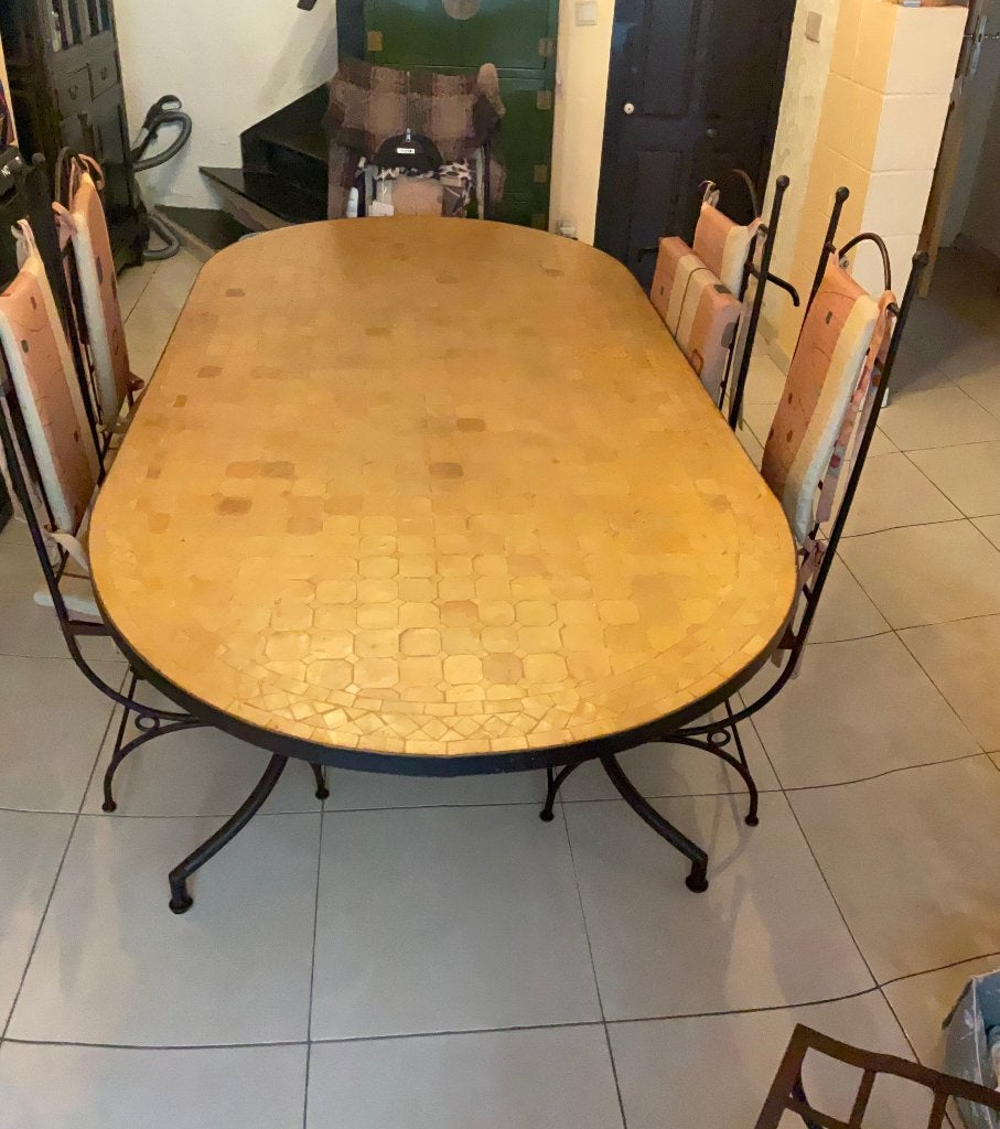 Salle à manger, Maison & Meubles, 100 à 150 cm, 200 cm ou plus, Cinq personnes ou plus, Métal