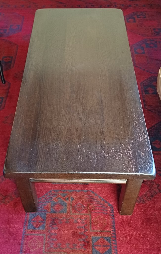 Table basse rectangulaire vintage, qualité lourde, 100 à 150 cm, Enlèvement, Utilisé, 50 à 100 cm