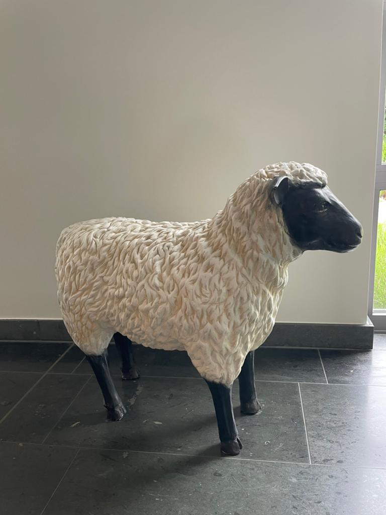 Tuinbeeld schaap lengte 76 cm, Ophalen, Gebruikt, Kunststof, Dierenbeeld
