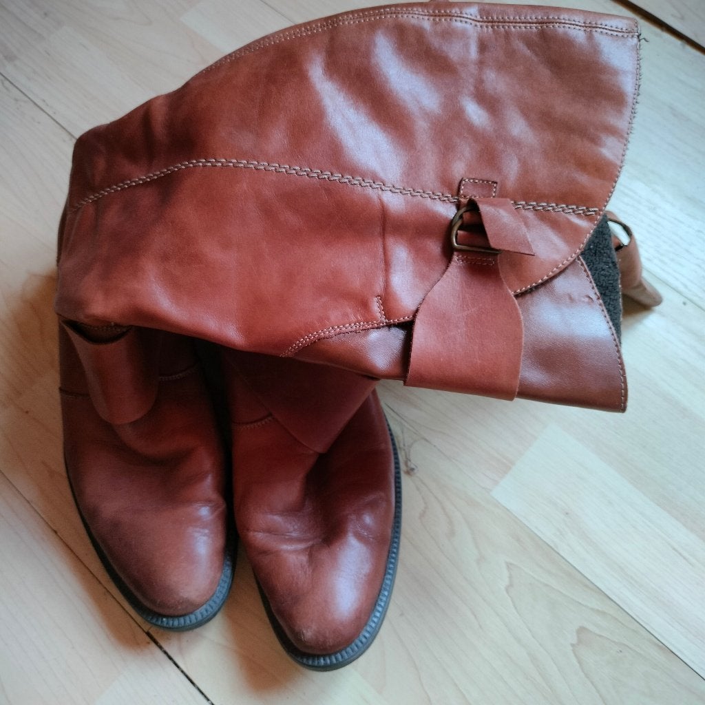 Laarzen maat 40, Enlèvement ou Envoi, Comme neuf, Brun, Bottes hautes