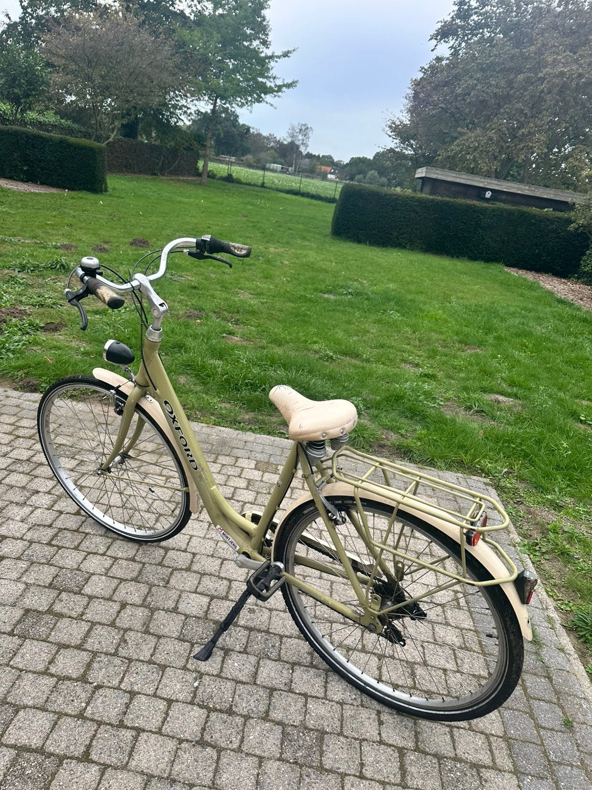 Oxford damesfiets / stadsfiets – beige/olijfgroen, Fietsen en Brommers, Ophalen, Gebruikt, Versnellingen