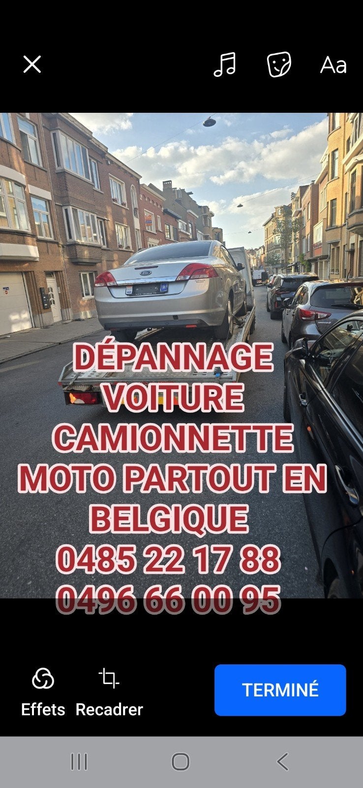 DÉPANNAGE VOITURE CAMIONNETTE MOTO A BRUXELLE 0485 22 17 88