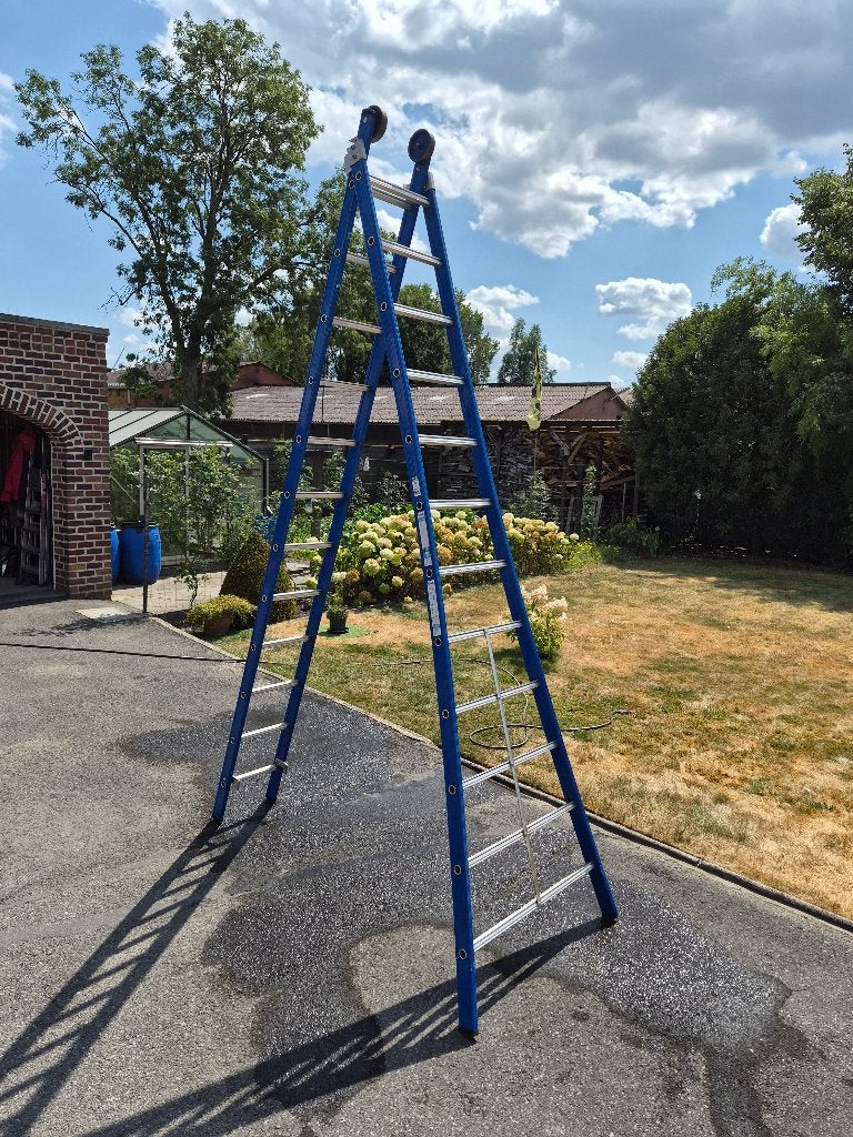 DAS 2-delige ladder 12 treden, Doe-het-zelf en Bouw, Ladders en Trappen, Ophalen, Zo goed als nieuw, Ladder, Opvouwbaar of Inschuifbaar