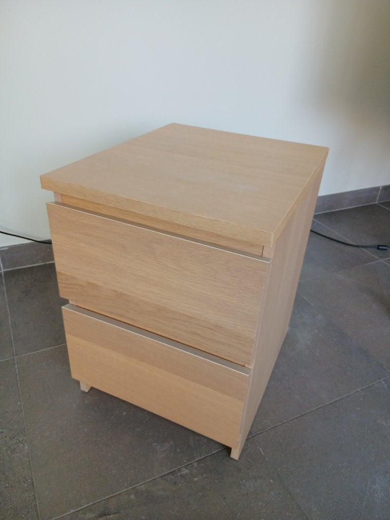 Ladekast Nachtkast MALM IKEA, Maison & Meubles, Armoires | Commodes, 1 ou 2 tiroirs, Enlèvement, Comme neuf, Autres essences de bois