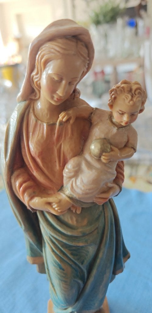 Beeld Madonna met kind polystone Malsiner Italy, Ophalen of Verzenden