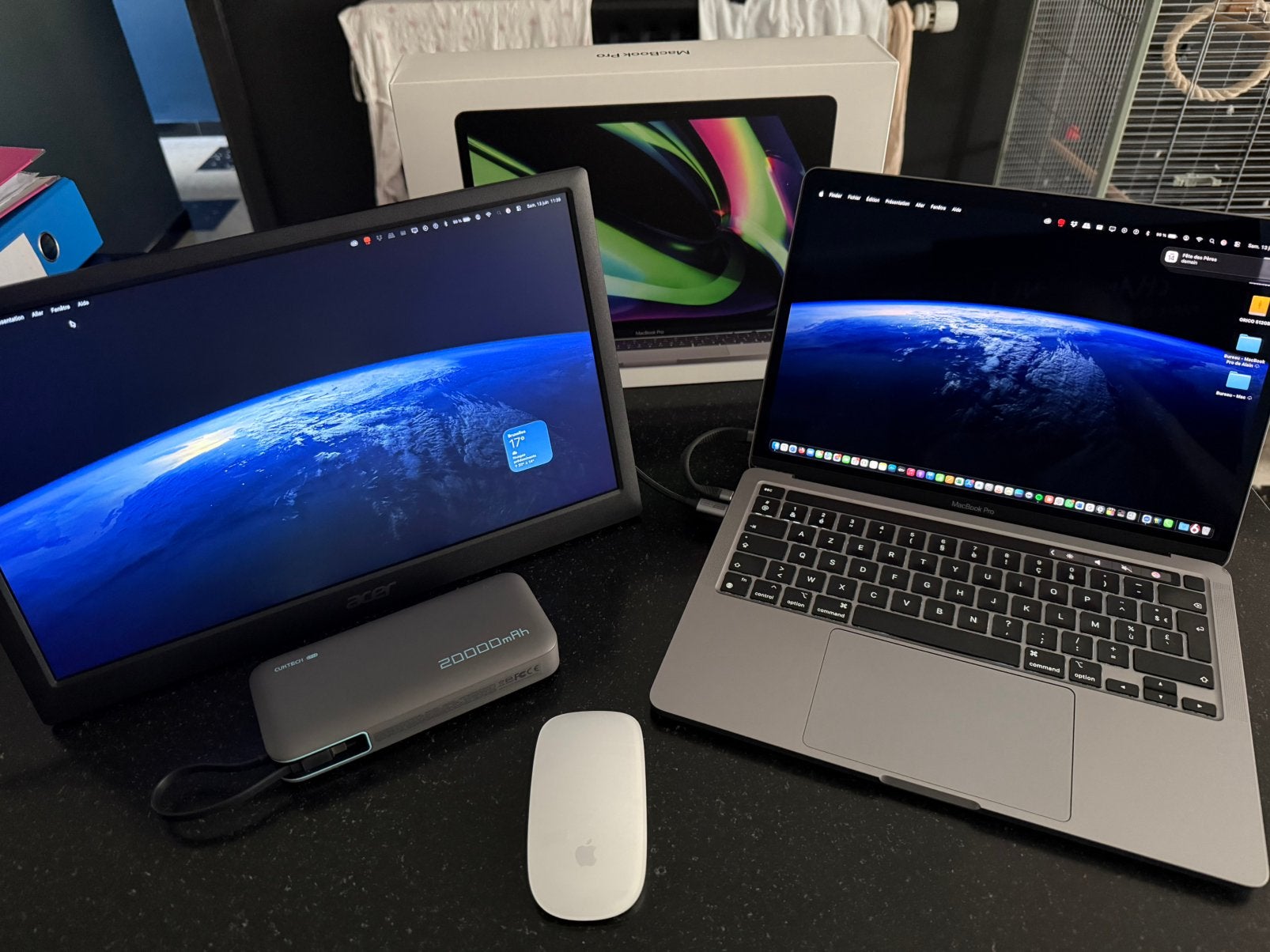 MacBook Pro M1 13” 8GB 1TB (512+512 SSD) + écran 15.6 USB-C, Enlèvement, Comme neuf, 13 pouces, MacBook