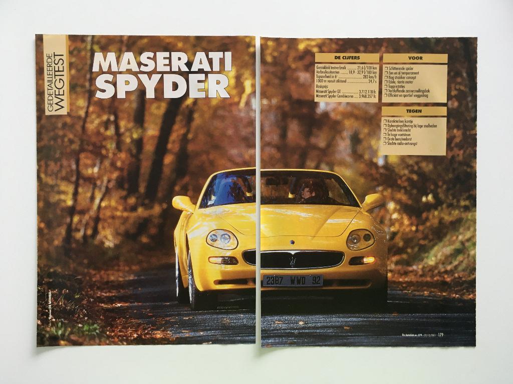 Artikel Maserati Spyder, Boeken, Ophalen of Verzenden, Zo goed als nieuw, Overige merken