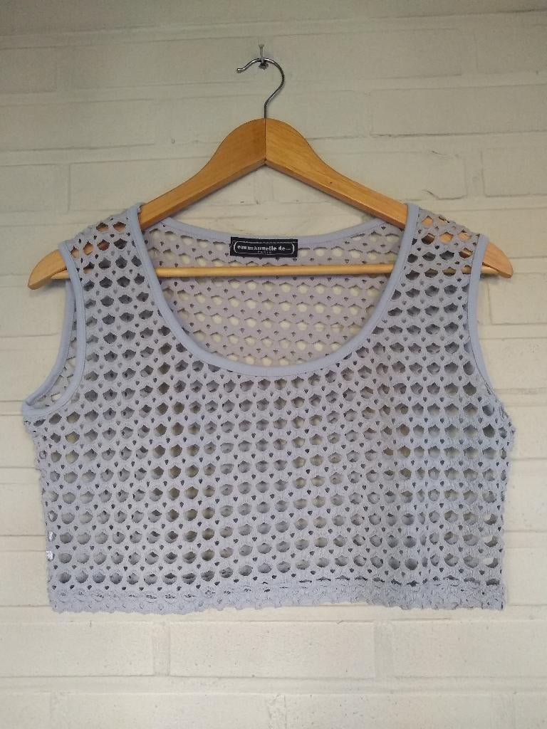 Top «soutien-gorge» gris, crocheté, Emmanuelle de Paris, S, Emmanuelle de Paris, Gris, Taille 36 (S), Enlèvement