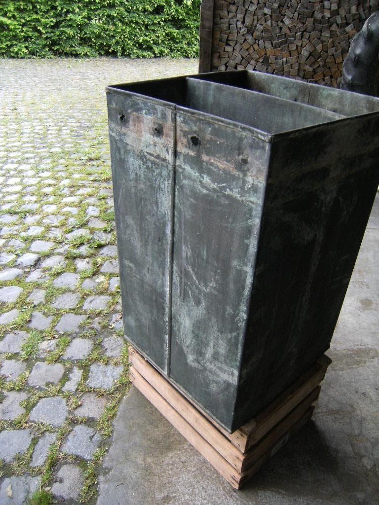 Koperen vat  vierkant: 46X46X75H, Tuin en Terras, Regentonnen, 150 liter of meer, Ophalen, Gebruikt, Metaal