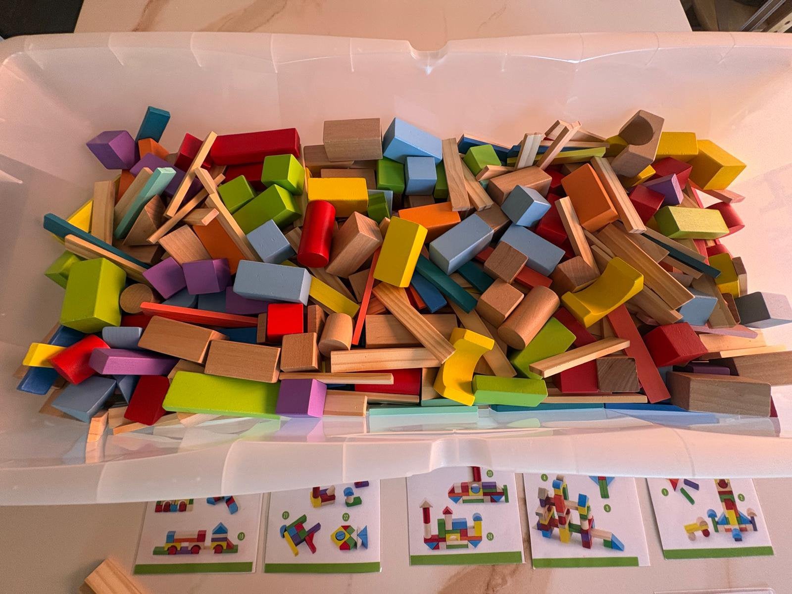 Houten blokken + kapla blokken, Ophalen, Gebruikt