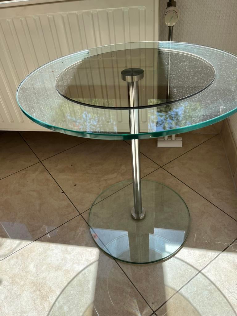 Table d’appoint en verre, Maison & Meubles, Tables | Tables d'appoint, Enlèvement, Comme neuf, Verre