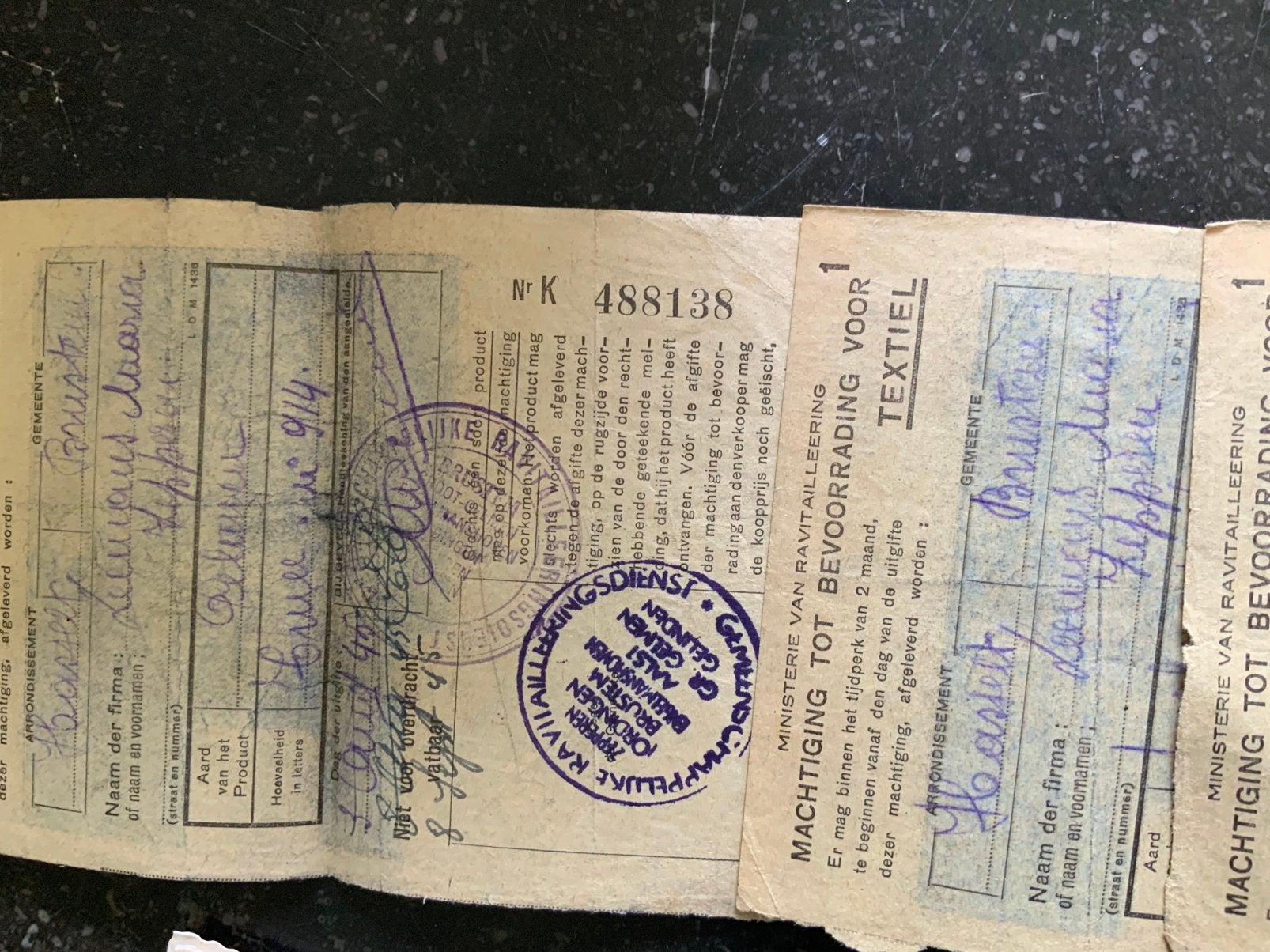 AUTORISATION D'APPROVISIONNEMENT, Enlèvement ou Envoi, Gendarmerie