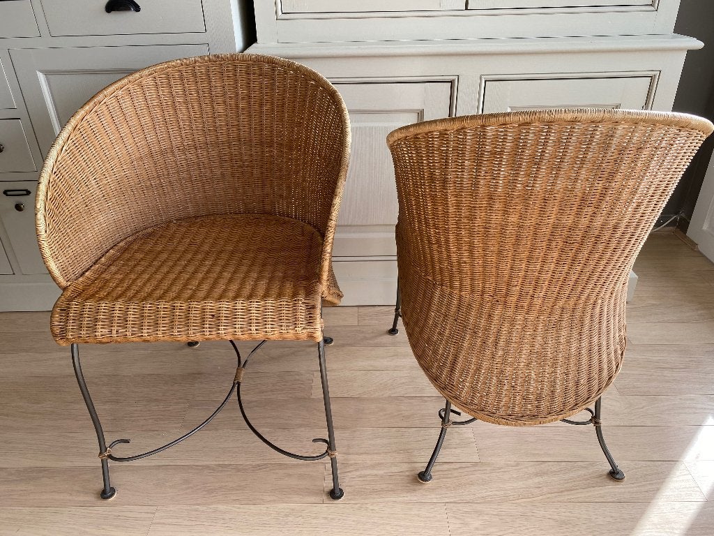 chaise en rotin et fer forgé, Jardin & Terrasse, Enlèvement, Comme neuf, Rotin