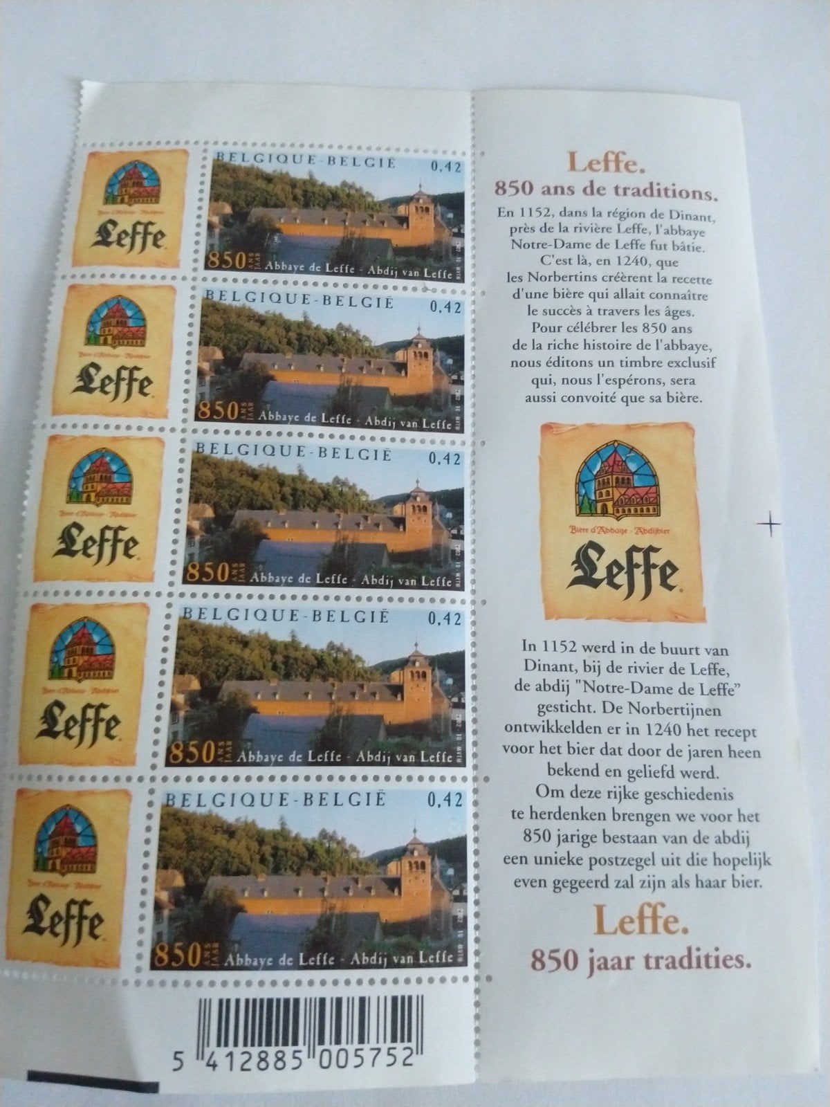 postzegels Leffe, Enlèvement, Non oblitéré