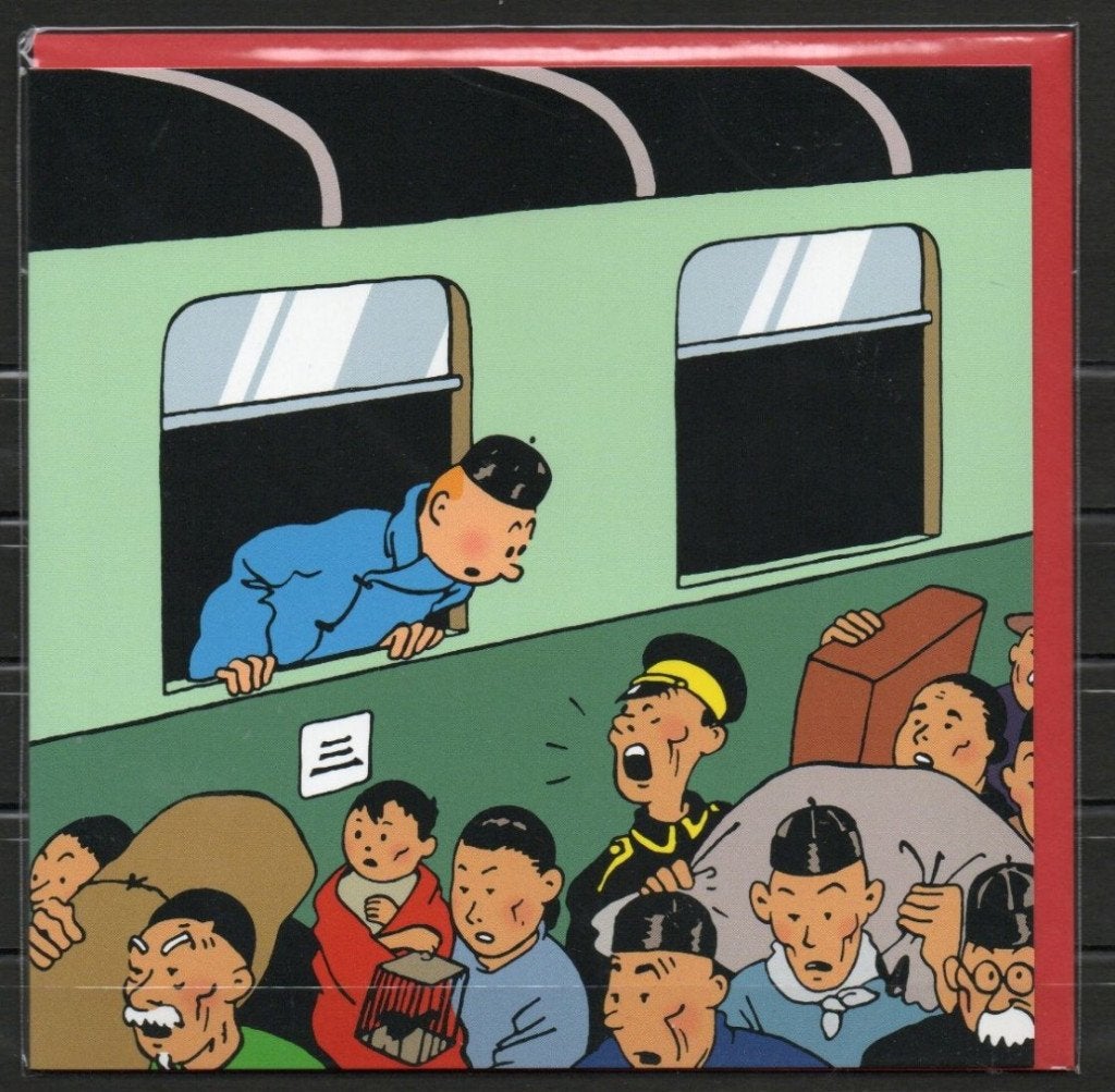 Carte postale double : Tintin - Train, Enlèvement