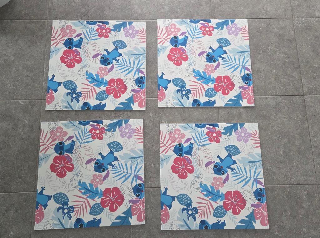 Wandplaten Stitch 50 x 50 cm (4 stuks), Ophalen, Nieuw, Wandbord of Wandpaneel, Kunststof