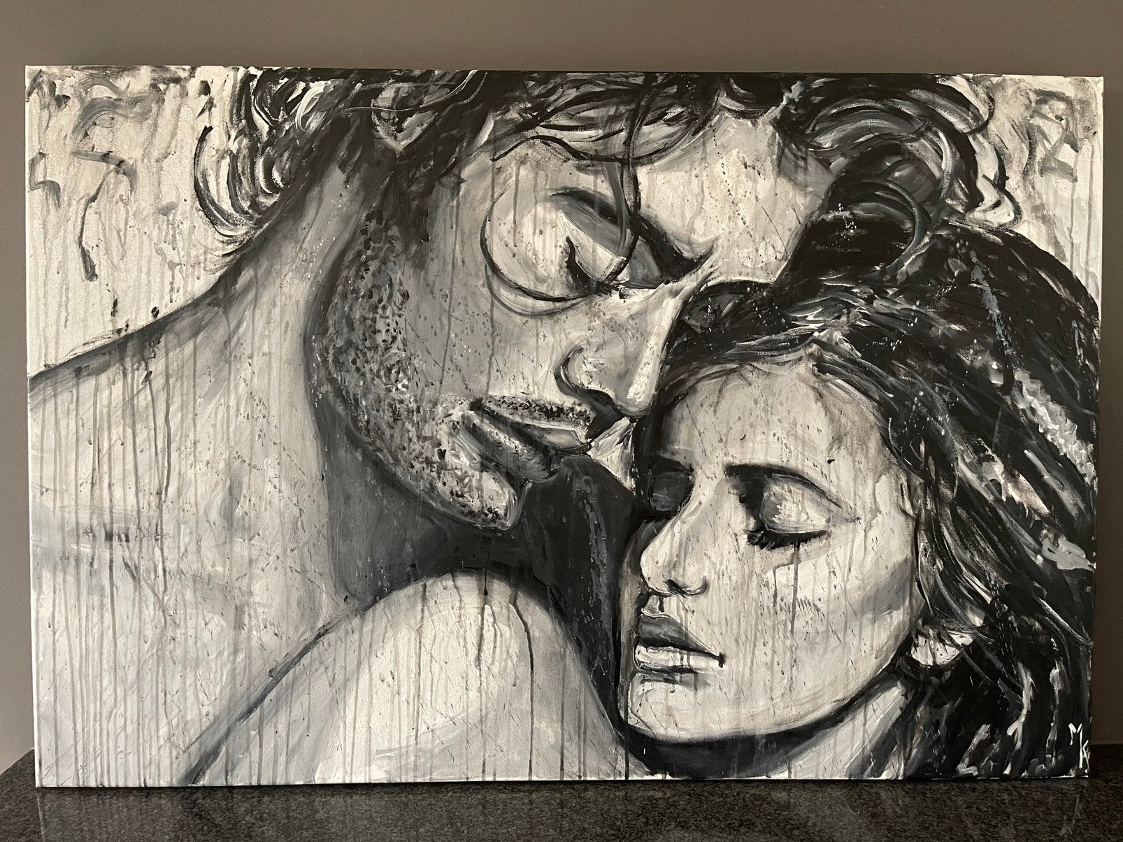 Groot romantisch schilderij 3D Mk Art, Ophalen
