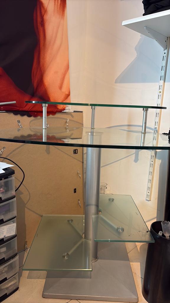 Bureau in glas, Huis en Inrichting, Bureaus, Ophalen, Zo goed als nieuw, Glas