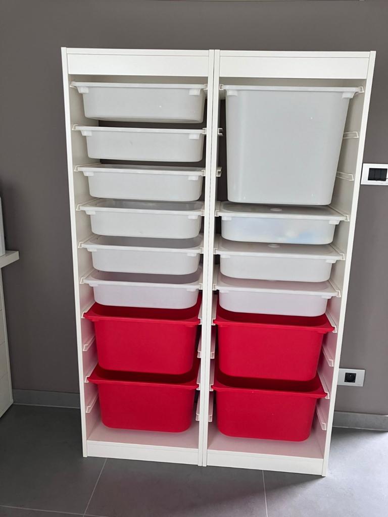 Trofast Ikea open kasten met speelgoedbakken, Ophalen, 5 laden of meer, 100 tot 150 cm, Trofast Ikea