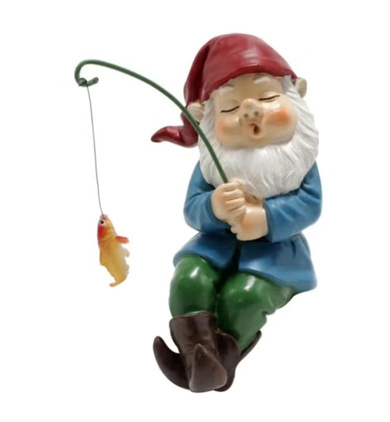 Prachtig tuinbeeld Slapende Vissende Kabouter (11cm)