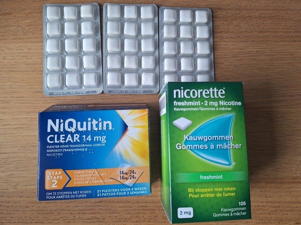 Nicorette kauwgom 2mg + Niquitin Clear Patch 14mg, Ophalen of Verzenden, Nieuw