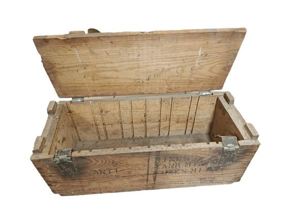 Caisse US WW2 en Bois – Mines Antichars M1A1 (Datée 7-43), Enlèvement ou Envoi