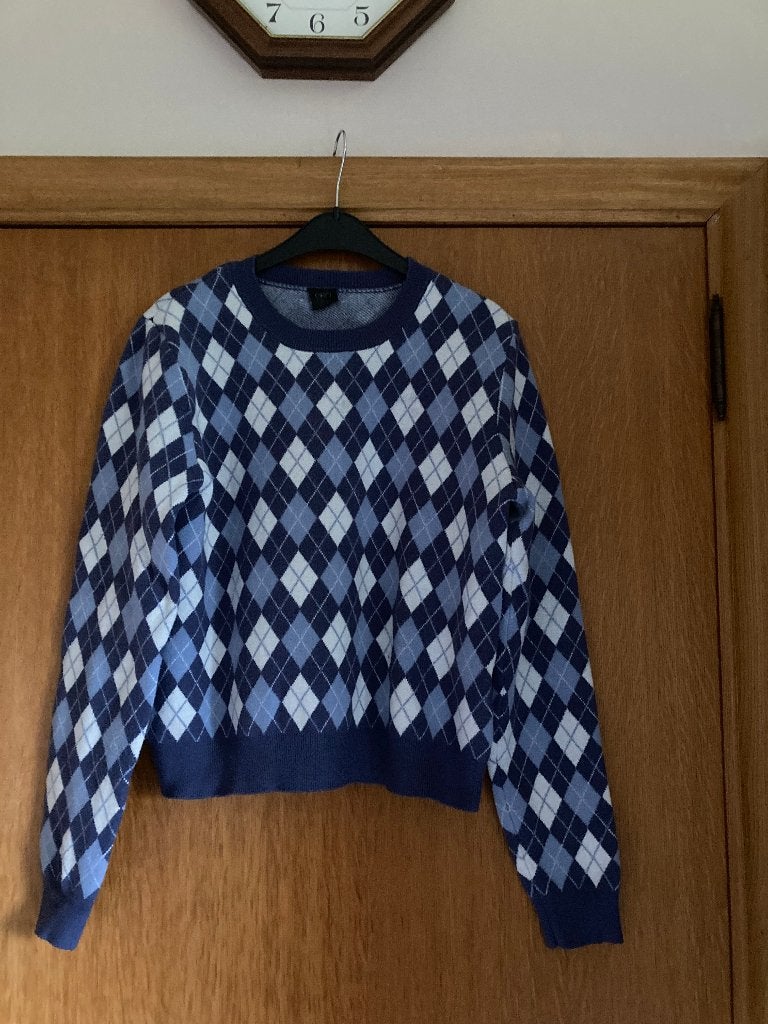 Blauw geruite trui, Groggy, 16 jaar, 176, Kinderen en Baby's, Meisje, Trui of Vest, Groggy, Ophalen of Verzenden