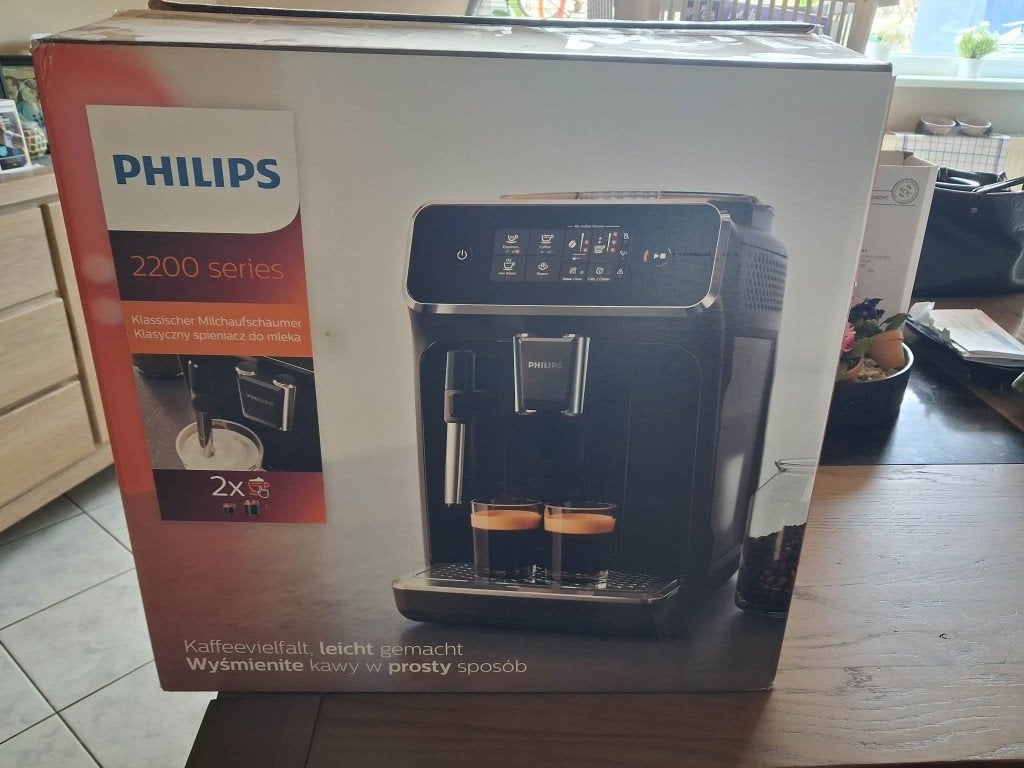 koffiemachine merk philips met doos en boekje, Ophalen, Gebruikt, Koffiemachine