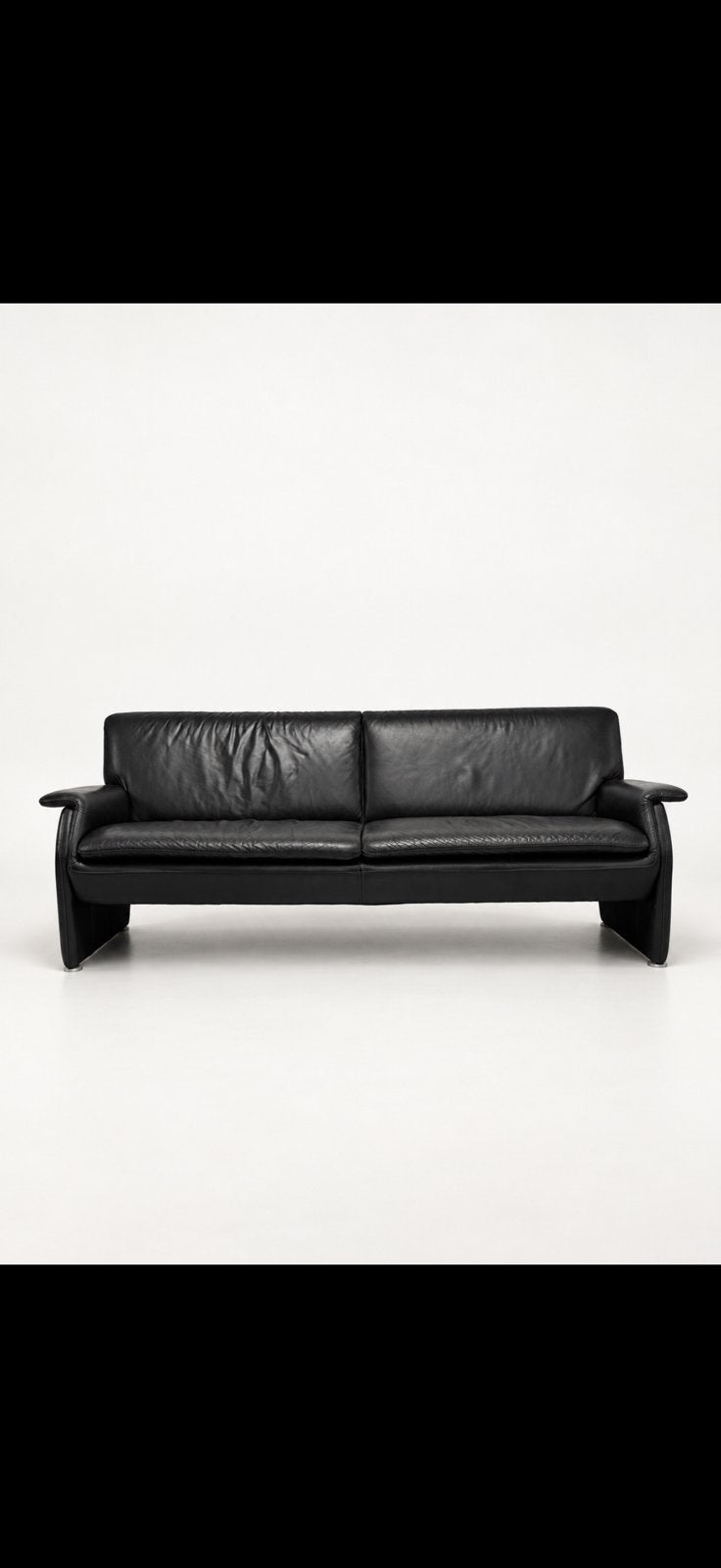 Canapé design "flottant" cuir noir, Enlèvement, Comme neuf, Cuir