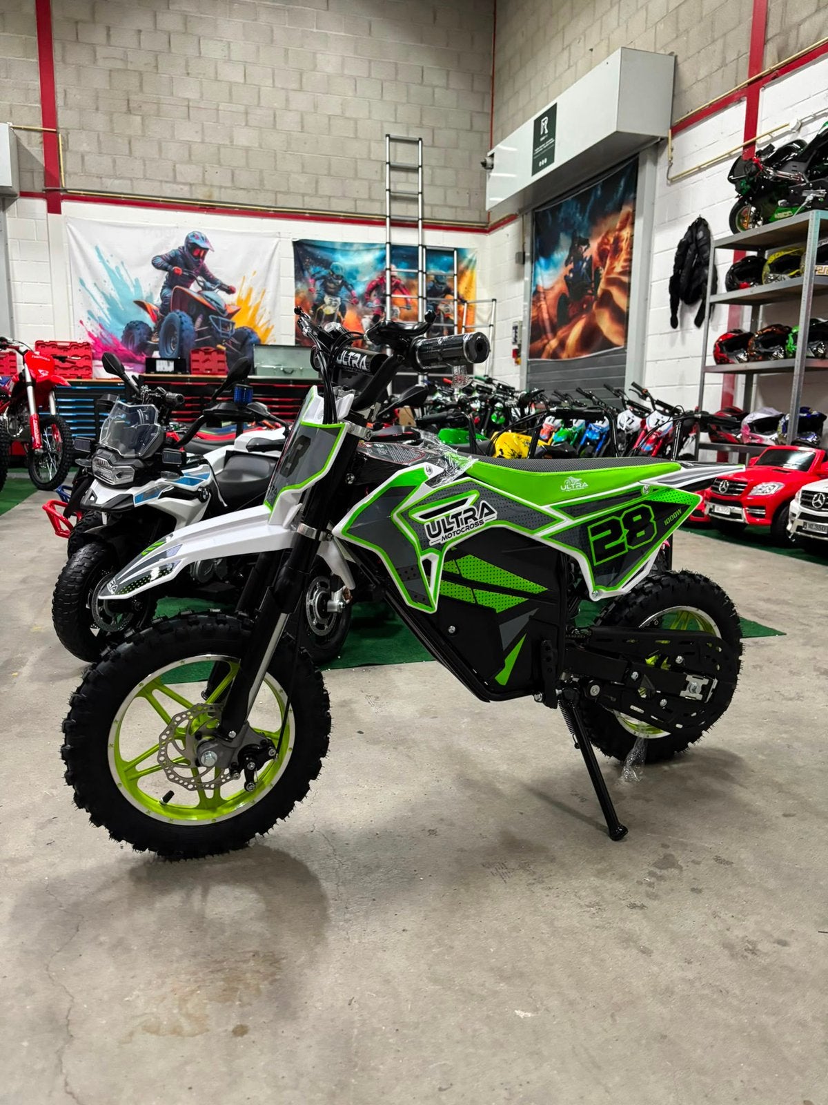 Ultra Motocross Groen Elektrische Dirtbike 1000W 36V Accu, Ophalen of Verzenden, Nieuw