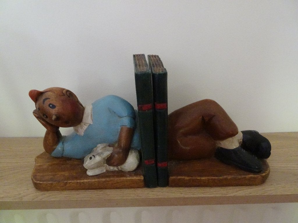 Serre livre Tintin et Milou en bois - Hergé, Enlèvement ou Envoi, Tintin, Utilisé, Statue ou Figurine