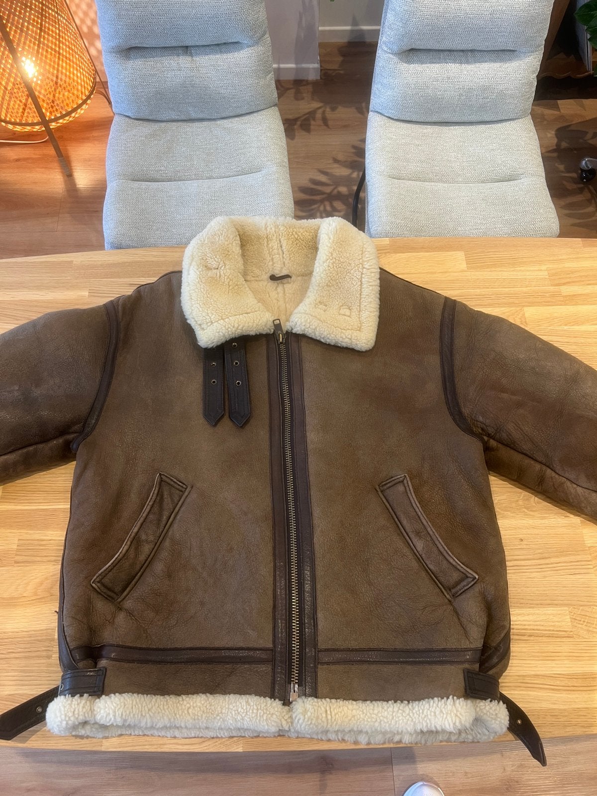 Bomber B-3 vintage echt leer en schapenvacht, Ophalen of Verzenden, Gedragen