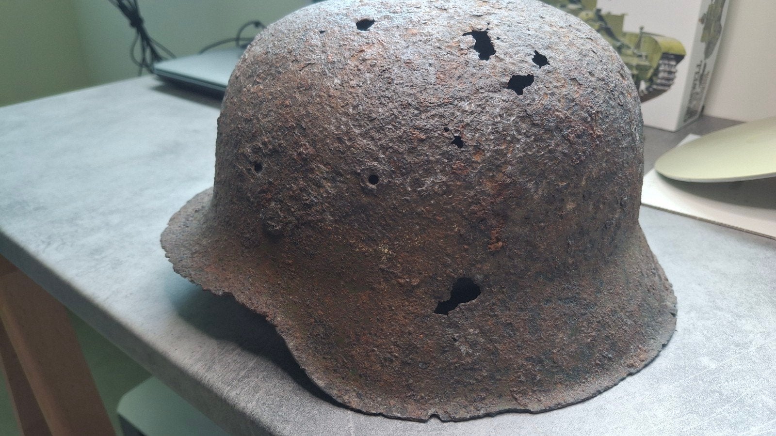 Relic Duitse helm wo2, Verzamelen, Ophalen of Verzenden