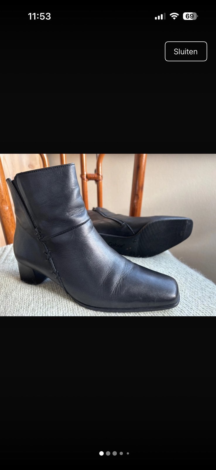 Bottes basses noires élégantes de Gabor taille 37.5, Vêtements | Femmes, Enlèvement ou Envoi, Comme neuf, Noir