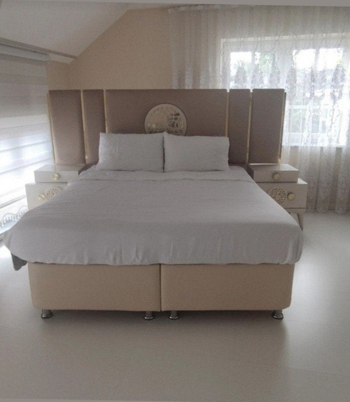 Luxe Complete Boxspring Bed 180x200 - Met Hoog Hoofdbord en, Ophalen, Zo goed als nieuw, 180 cm of meer