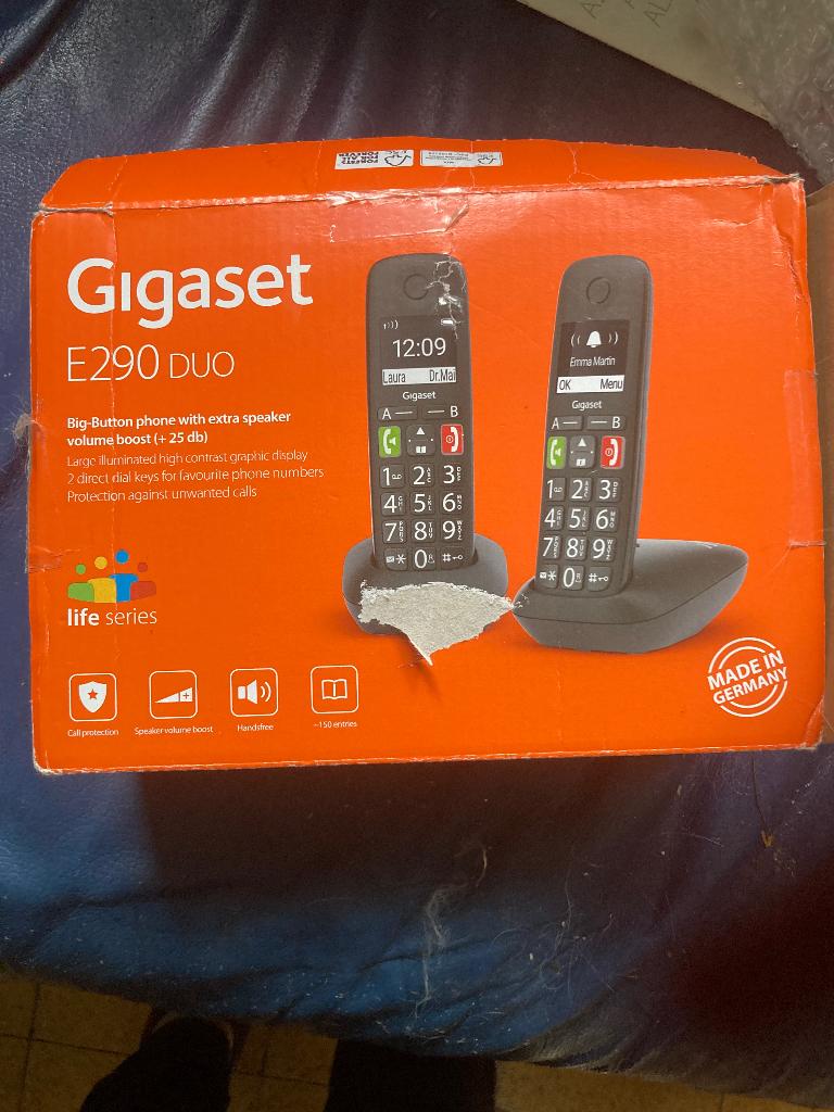 Telephone sans fil gigaset E290 duo, Enlèvement ou Envoi, Comme neuf, 2 combinés