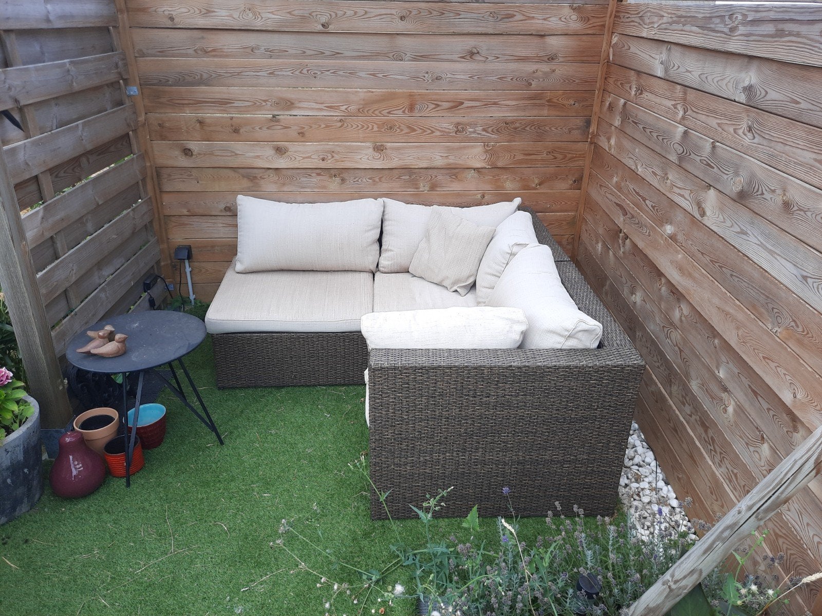 Tuin loungeset in wicker., Jardin & Terrasse, Ensembles de jardin, Sets de jardin, Osier, Enlèvement
