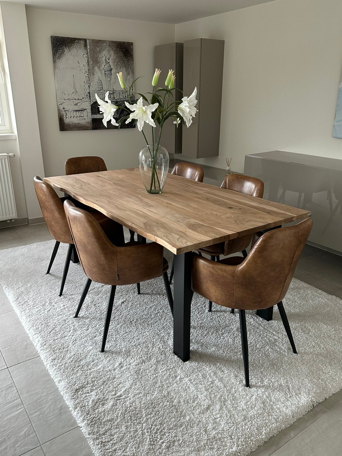 Notenhouten eettafel, Huis en Inrichting, Ophalen, Zo goed als nieuw