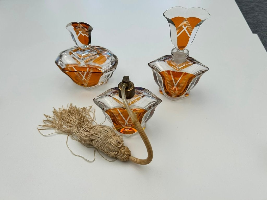 Art Deco toiletset, Antiek en Kunst, Antiek | Glaswerk en Kristal, Ophalen
