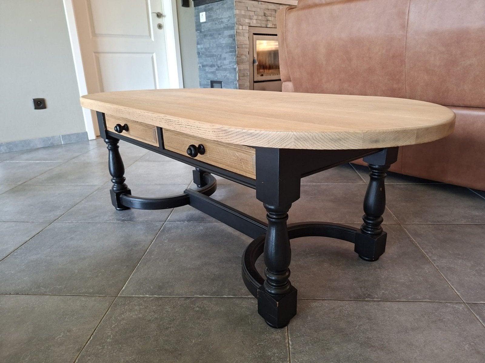 Salontafel eiken blad, Huis en Inrichting, Tafels | Eettafels, Ophalen