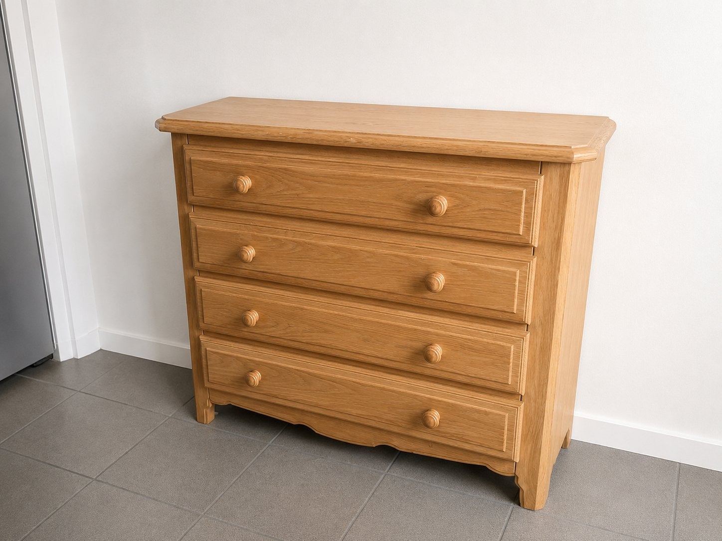 Commodes en bois massif marron clair, 3 ou 4 tiroirs, Enlèvement, Utilisé