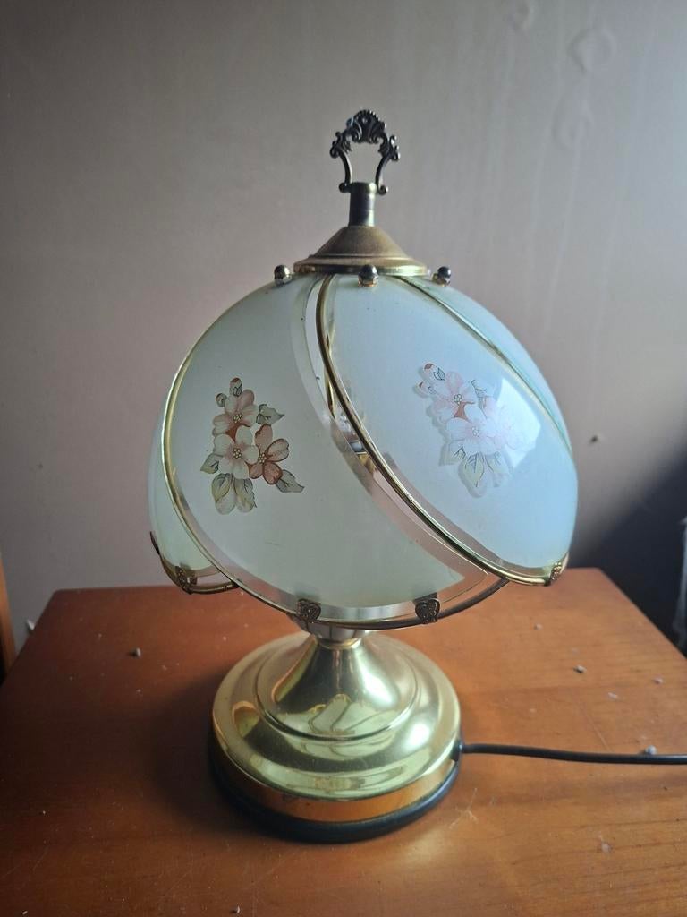 Prachtige Vintage Touch-Lamp met Bloemenmotief – Jaren ‘80, Ophalen
