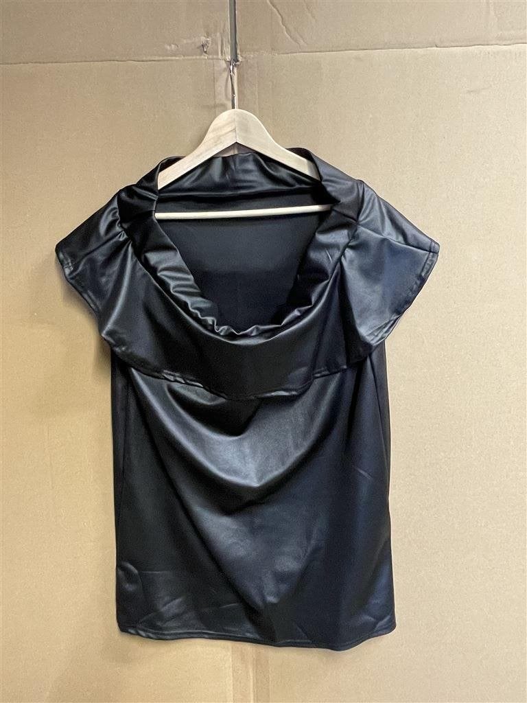 wet look - nat leer look shirt -, Ophalen of Verzenden, Zo goed als nieuw