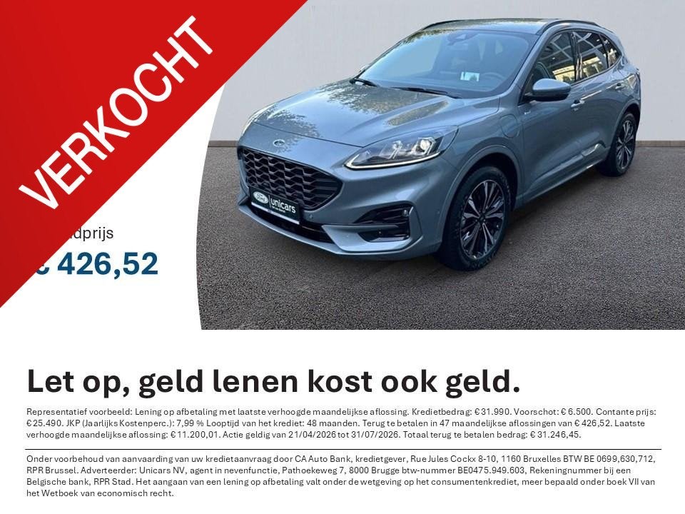 Ford Kuga ST-LINE X - 2.5 PHEV - 225PK - GARANTIE, Auto's, Ford, Gebruikt, Zwart, 2495 cc, Bedrijf