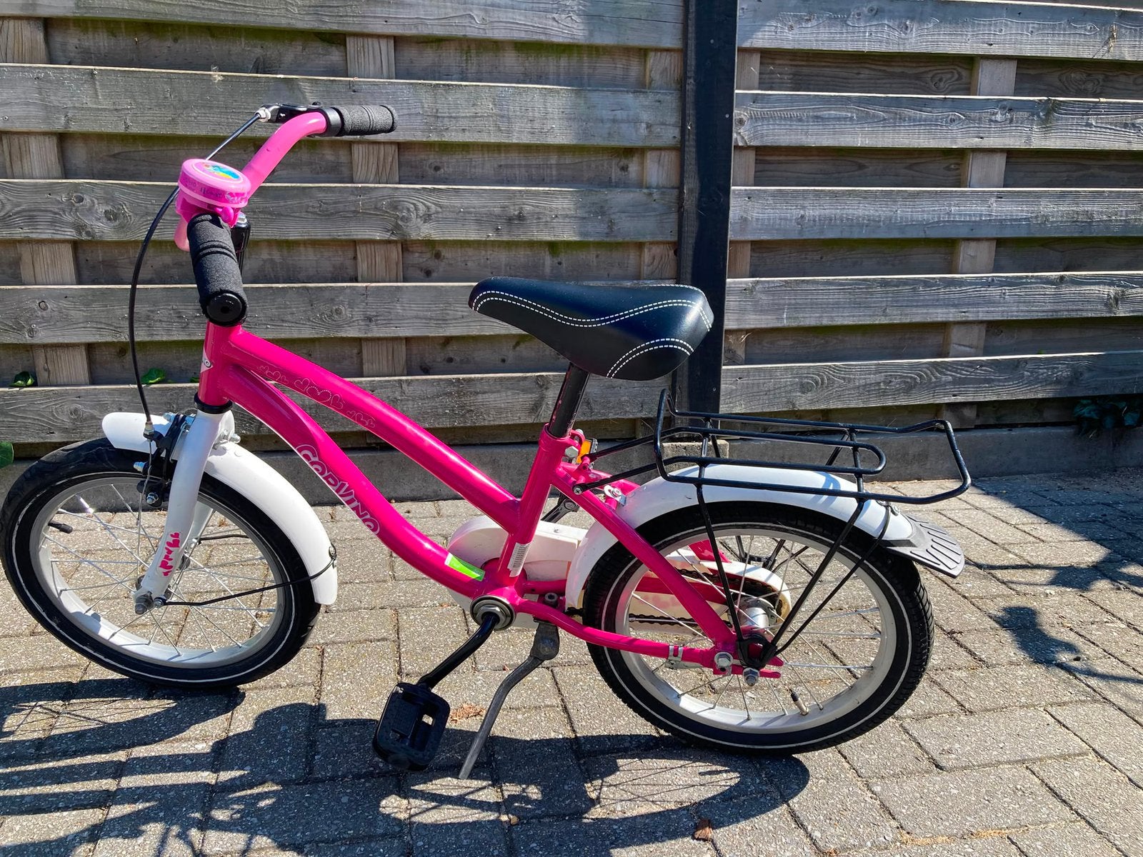 Meisjes fiets 16 inch, Fietsen en Brommers, Fietsen | Meisjes, Ophalen, Terugtraprem, Gebruikt, Handrem