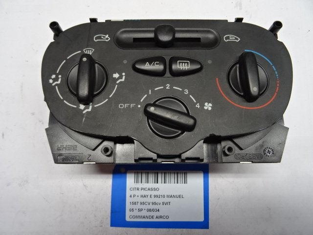 PANNEAU DE COMMANDE CLIMATISATION Xsara Picasso (CH), Citroën, Mevr. I. Hauben, Utilisé, Rue de l'Espoir 34 34
4030  GRIVEGNÉE, BE